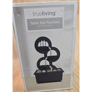 TRUELIVING TABLE TOP  WATER Fountain W/natural River Rocks NEW 5.5"X7.5"X4"